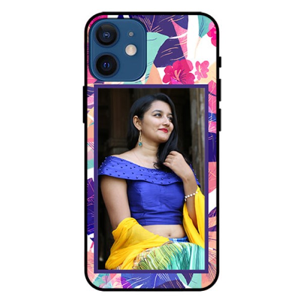Iphone 12 Mini Custom Glass Mobile Case - Abstract Floral Design Iphone 12 Mini Custom Glass Mobile Case - Abstract Floral Design