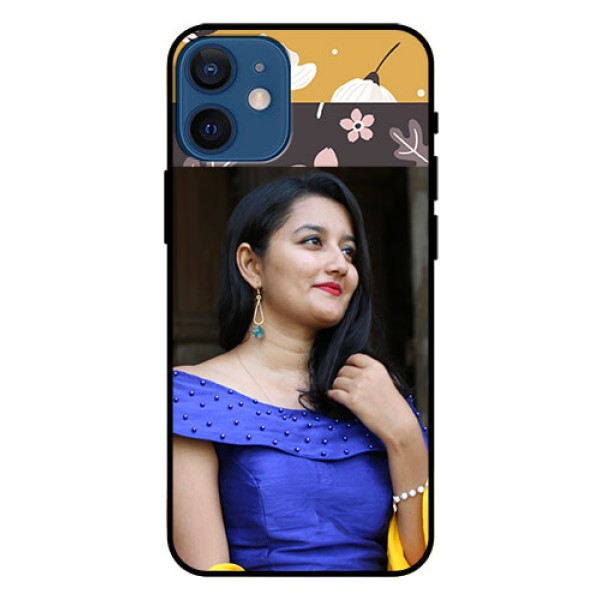 Iphone 12 Mini Custom Glass Phone Case - Stylish Floral Design Iphone 12 Mini Custom Glass Phone Case - Stylish Floral Design