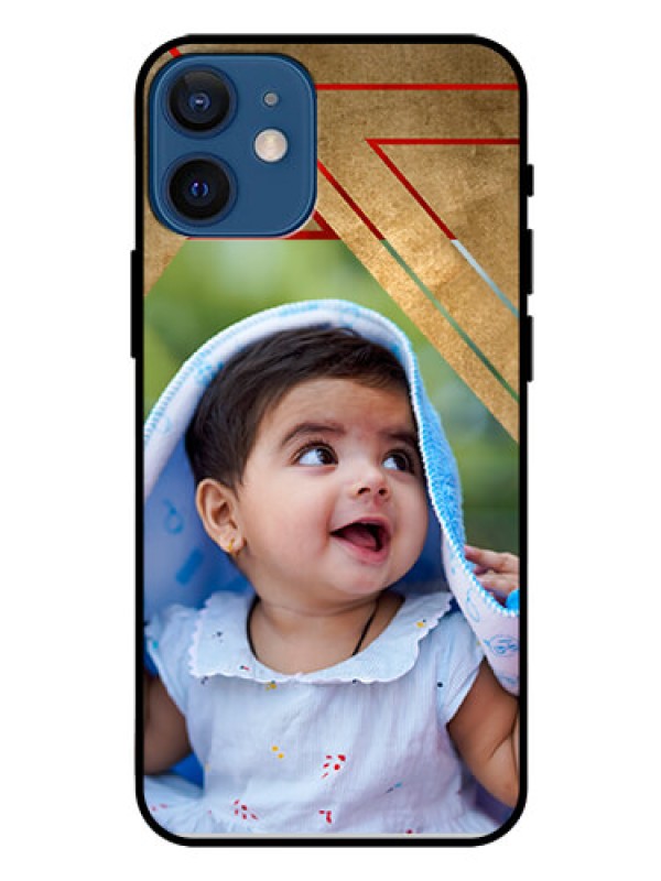 Custom Iphone 12 Mini Personalized Glass Phone Case  - Gradient Abstract Texture Design