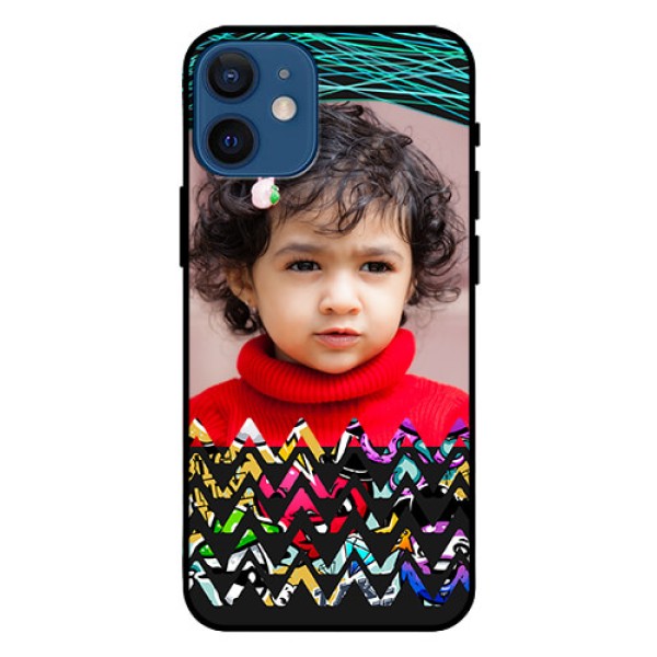 Iphone 12 Mini Personalized Glass Phone Case  - Neon Abstract Design