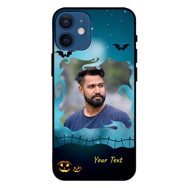 Iphone 12 Mini Custom Glass Phone Case  - Halloween frame design