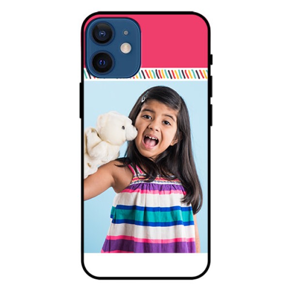 Iphone 12 Mini Personalized Glass Phone Case  - Line art design