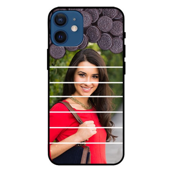 Iphone 12 Mini Custom Glass Phone Case - with Oreo Biscuit Design Iphone 12 Mini Custom Glass Phone Case - with Oreo Biscuit Design