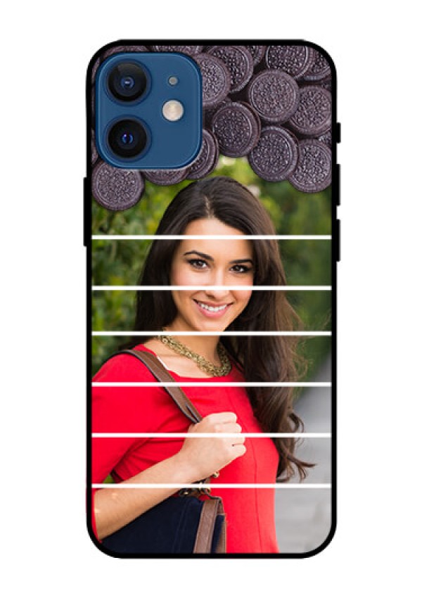 Iphone 12 Mini Custom Glass Phone Case  - with Oreo Biscuit Design