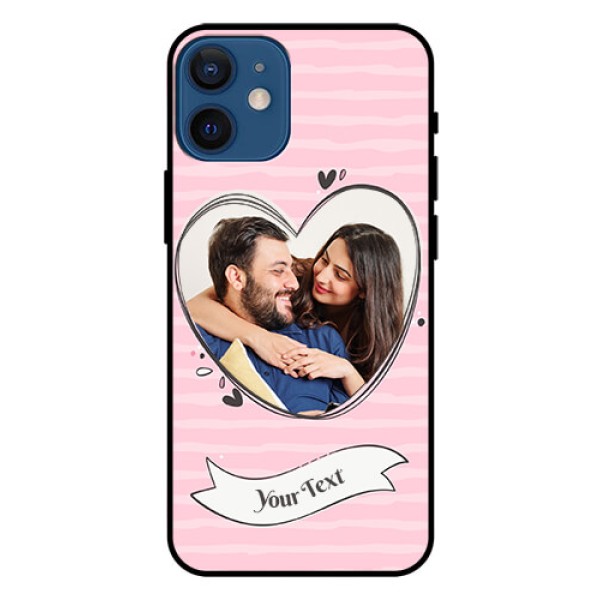Iphone 12 Mini Custom Glass Phone Case  - Vintage Heart Design
