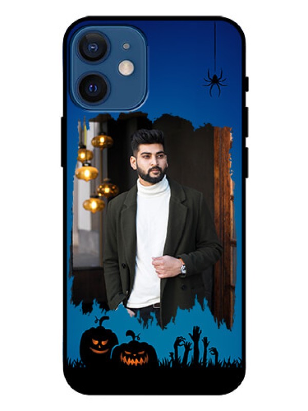 Custom Iphone 12 Mini Photo Printing on Glass Case  - with pro Halloween design 