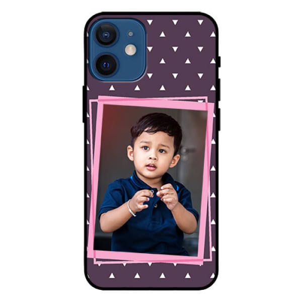 Iphone 12 Mini Custom Glass Mobile Case - Triangle Pattern Dotted Design Iphone 12 Mini Custom Glass Mobile Case - Triangle Pattern Dotted Design