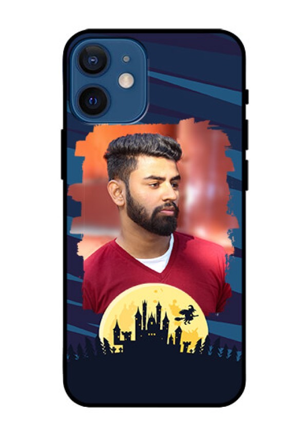 Iphone 12 Mini Photo Printing on Glass Case  - Halloween Witch Design 