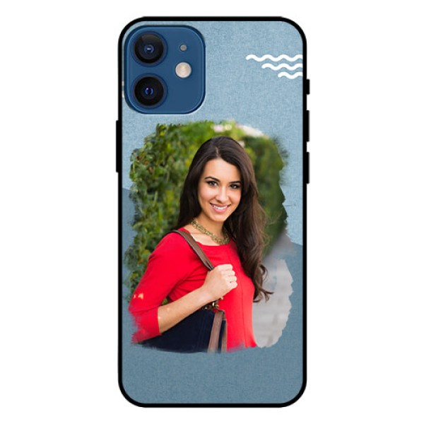 Iphone 12 Mini Custom Glass Mobile Case - Grunge Line Art Design Iphone 12 Mini Custom Glass Mobile Case - Grunge Line Art Design