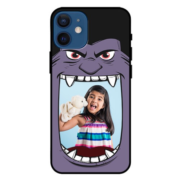 Iphone 12 Mini Custom Glass Phone Case - Angry Monster Design Iphone 12 Mini Custom Glass Phone Case - Angry Monster Design