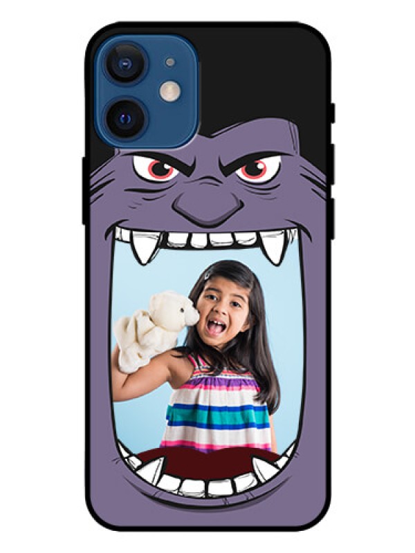Custom Iphone 12 Mini Custom Glass Phone Case  - Angry Monster Design