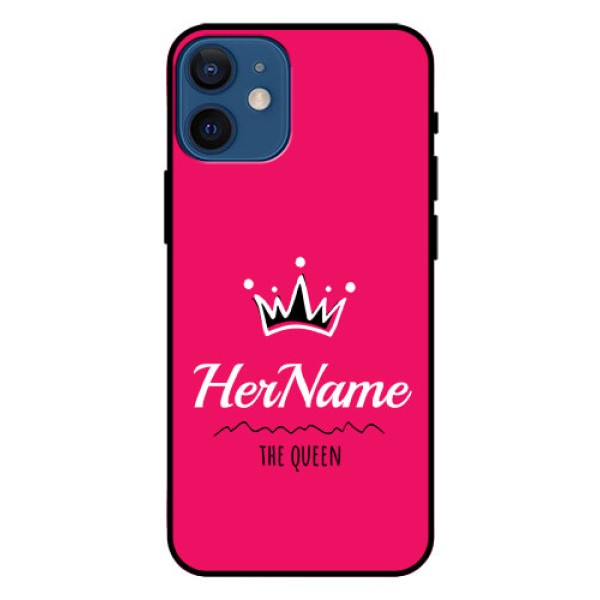 Iphone 12 Mini Glass Phone Case Queen with Name