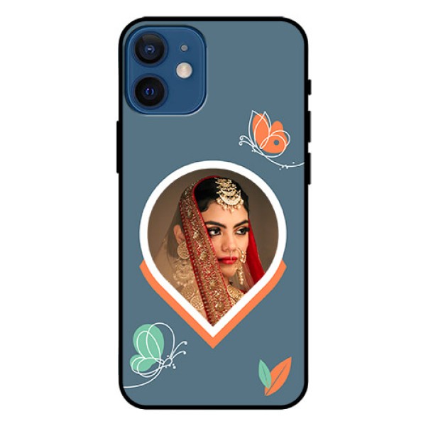 iPhone 12 Mini Custom Glass Mobile Case - Droplet Butterflies Design iPhone 12 Mini Custom Glass Mobile Case - Droplet Butterflies Design
