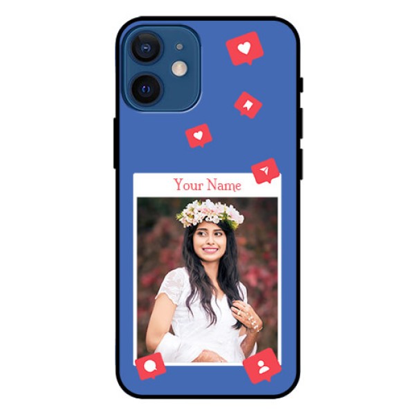 iPhone 12 Mini Custom Glass Phone Case - Like Share And Comment Design iPhone 12 Mini Custom Glass Phone Case - Like Share And Comment Design