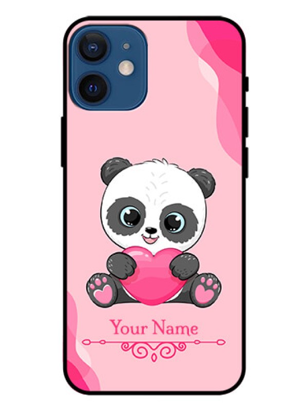 Custom iPhone 12 Mini Custom Glass Mobile Case - Cute Panda Design