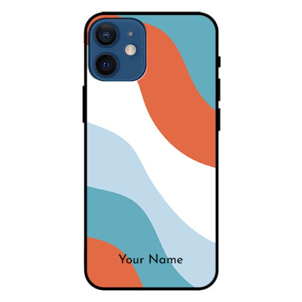 iPhone 12 Mini Custom Glass Mobile Case - coloured Waves Design