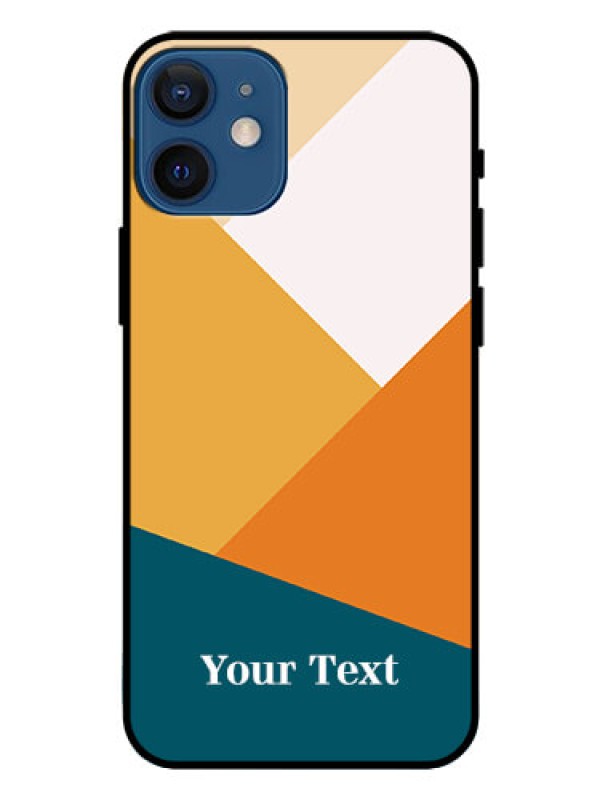 Custom iPhone 12 Mini Personalized Glass Phone Case - Stacked Multi-colour Design