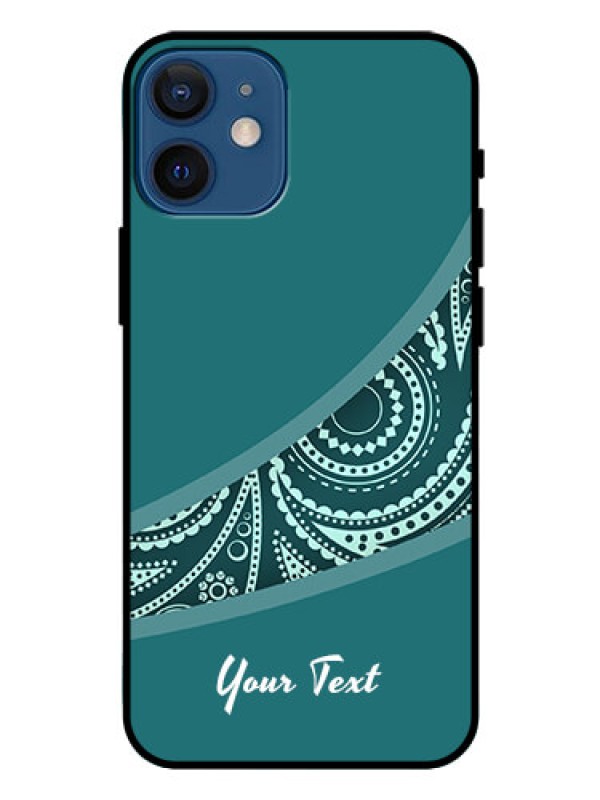 Custom iPhone 12 Mini Photo Printing on Glass Case - semi visible floral Design