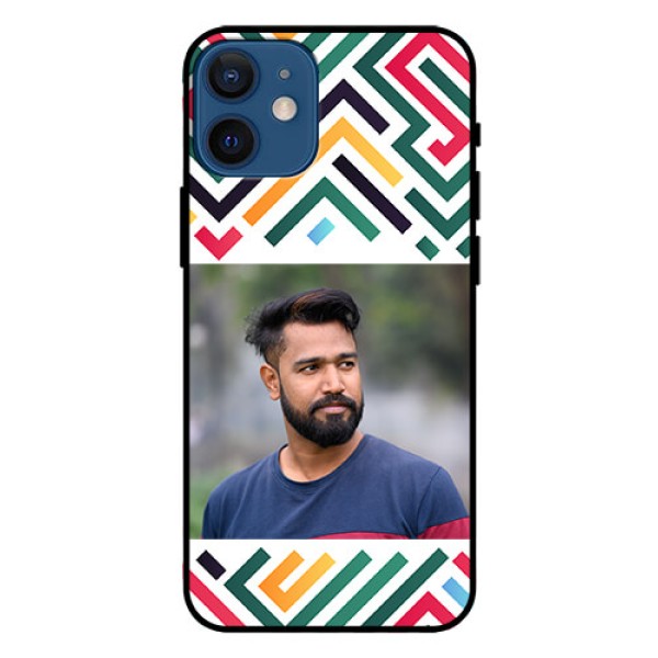 iPhone 12 Mini Personalized Glass Phone Case - Colorful Maze Pattern Design iPhone 12 Mini Personalized Glass Phone Case - Colorful Maze Pattern Design
