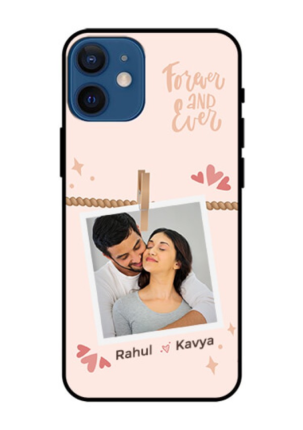 iPhone 12 Mini Custom Glass Phone Case - Forever and ever love Design