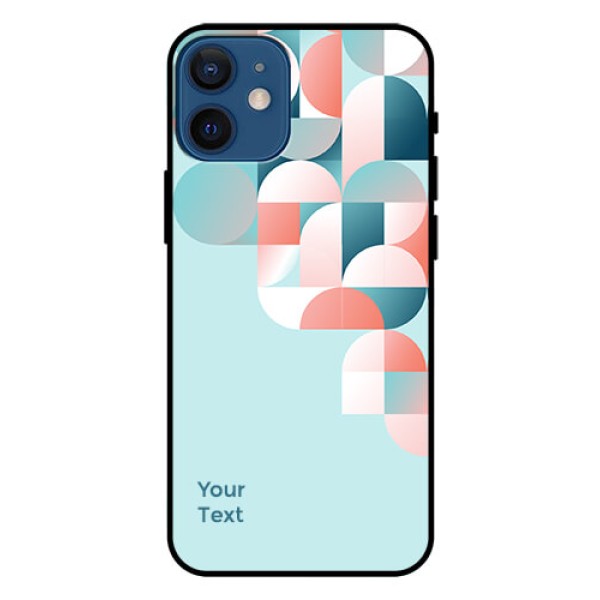 iPhone 12 Mini Custom Glass Phone Case - Stylish Semi-circle Pattern Design iPhone 12 Mini Custom Glass Phone Case - Stylish Semi-circle Pattern Design