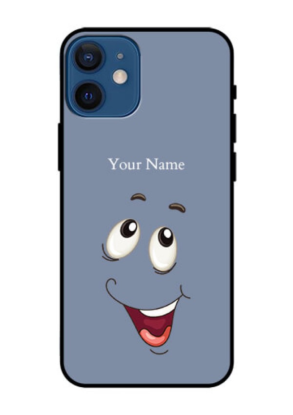 iPhone 12 Mini Photo Printing on Glass Case - Laughing Cartoon Face Design