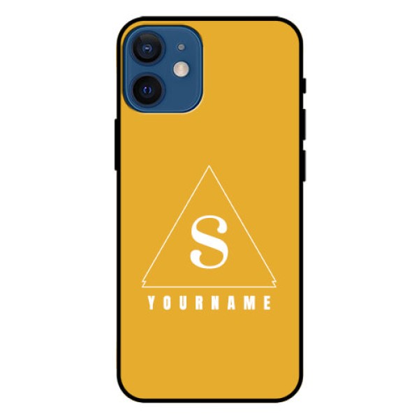 iPhone 12 Mini Personalized Glass Phone Case - simple triangle Design