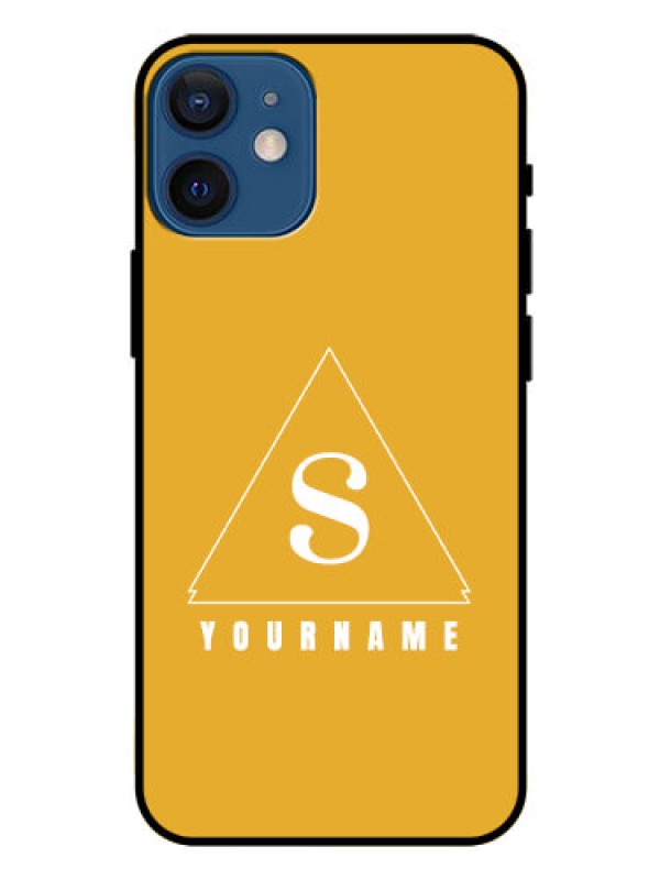 Custom iPhone 12 Mini Personalized Glass Phone Case - simple triangle Design