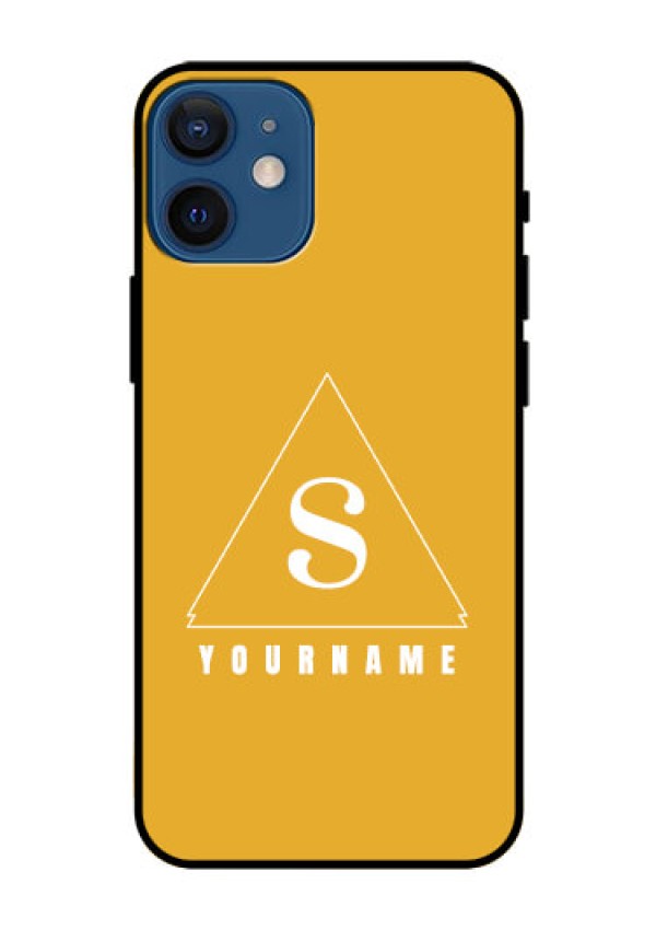 iPhone 12 Mini Personalized Glass Phone Case - simple triangle Design