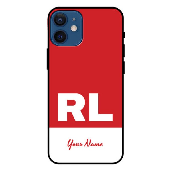 iPhone 12 Mini Personalized Glass Phone Case - dual tone custom text Design iPhone 12 Mini Personalized Glass Phone Case - dual tone custom text Design