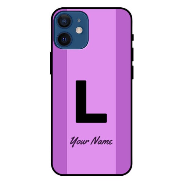 iPhone 12 Mini Custom Glass Phone Case - Tricolor custom text Design iPhone 12 Mini Custom Glass Phone Case - Tricolor custom text Design