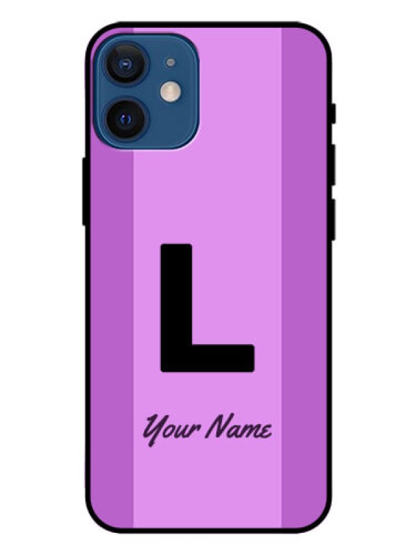 Custom iPhone 12 Mini Custom Glass Phone Case - Tricolor custom text Design