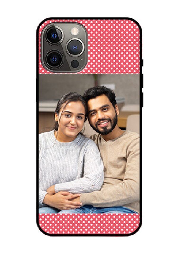 Iphone 12 Pro Max Custom Glass Phone Case  - White Dotted Design