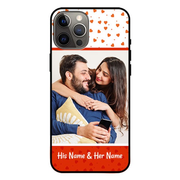 Iphone 12 Pro Max Custom Glass Phone Case  - Orange Love Symbol Design