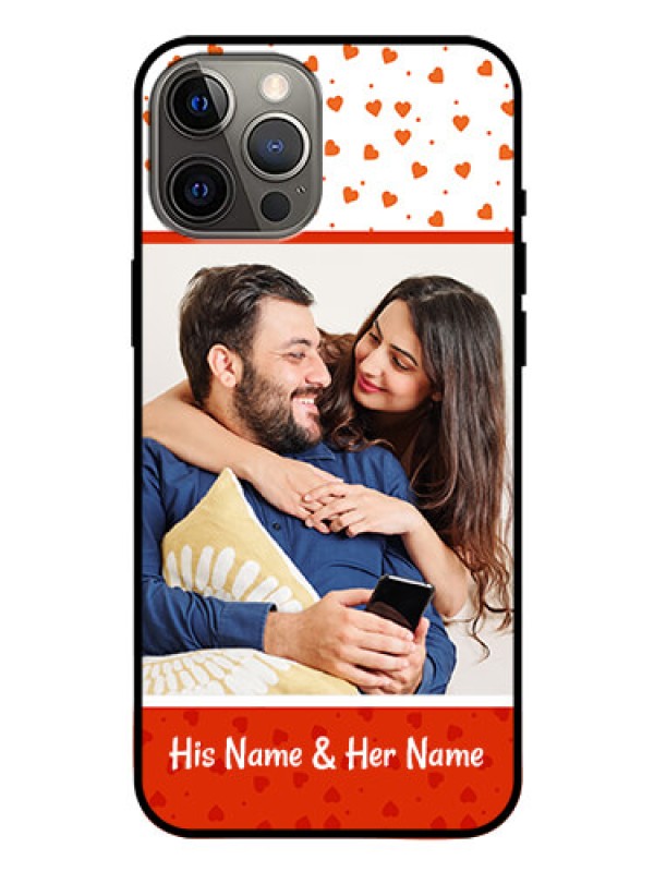 Custom Iphone 12 Pro Max Custom Glass Phone Case  - Orange Love Symbol Design