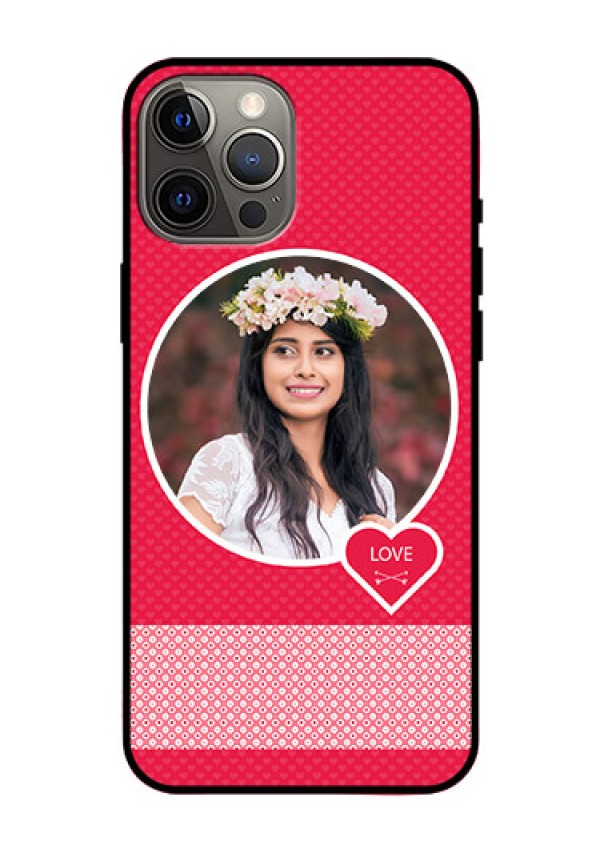 Iphone 12 Pro Max Personalised Glass Phone Case  - Pink Pattern Design