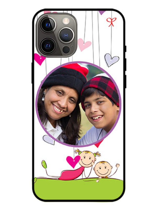 Custom Iphone 12 Pro Max Photo Printing on Glass Case  - Cute Kids Phone Case Design
