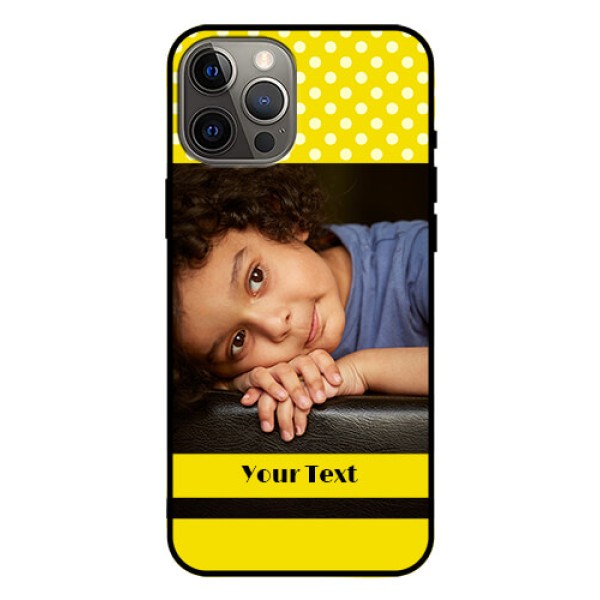 Iphone 12 Pro Max Custom Glass Phone Case  - Bright Yellow Case Design