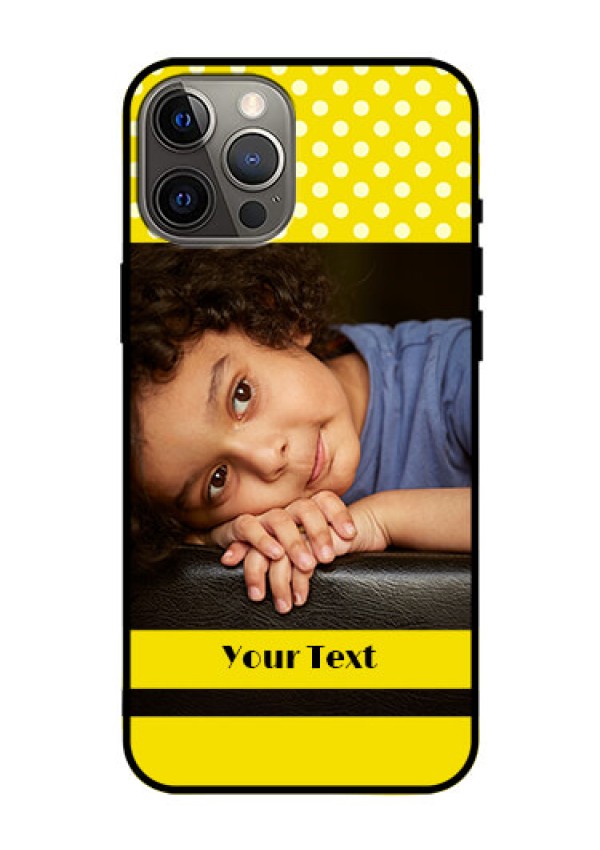 Iphone 12 Pro Max Custom Glass Phone Case  - Bright Yellow Case Design