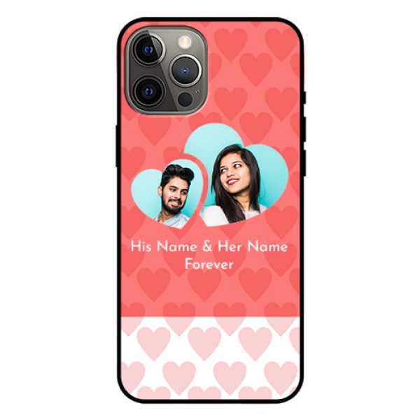 Iphone 12 Pro Max Personalized Glass Phone Case  - Couple Pic Upload Design