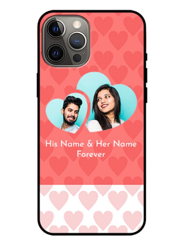 Custom Iphone 12 Pro Max Personalized Glass Phone Case  - Couple Pic Upload Design