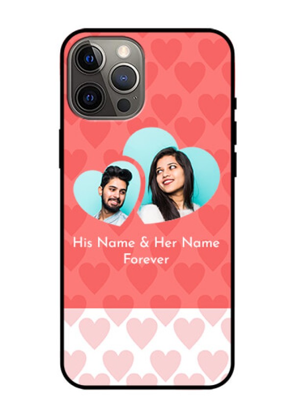 Iphone 12 Pro Max Personalized Glass Phone Case  - Couple Pic Upload Design