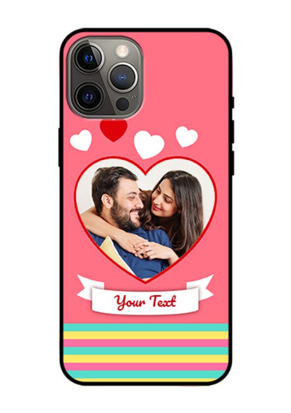 Iphone 12 Pro Max Photo Printing on Glass Case  - Love Doodle Design