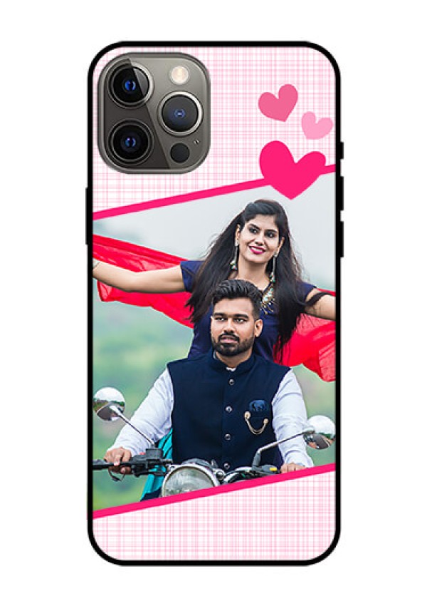 Iphone 12 Pro Max Custom Glass Phone Case  - Love Shape Heart Design