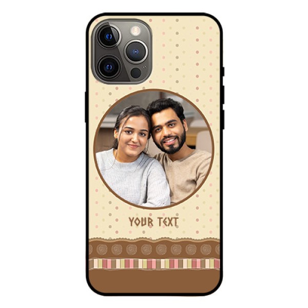 Iphone 12 Pro Max Custom Glass Mobile Case  - Brown Dotted Mobile Case Design