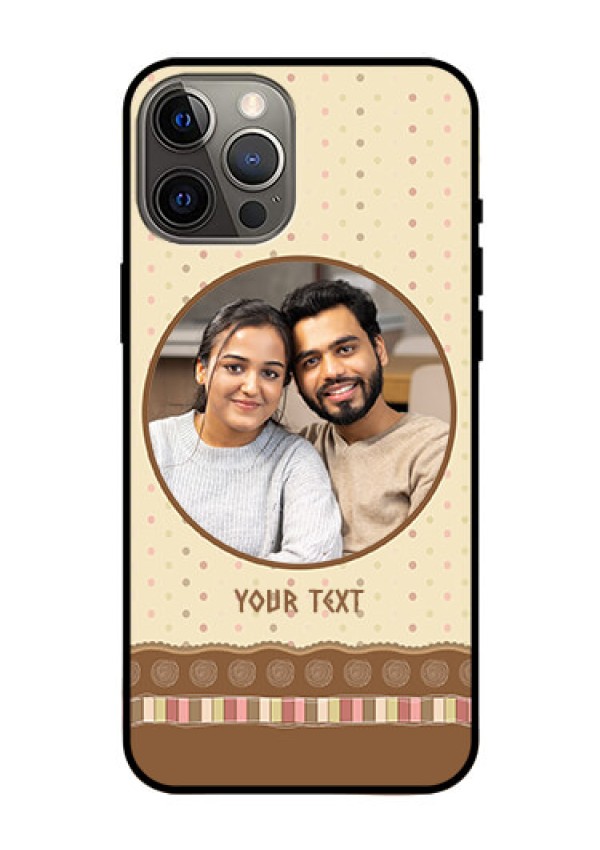 Iphone 12 Pro Max Custom Glass Mobile Case  - Brown Dotted Mobile Case Design