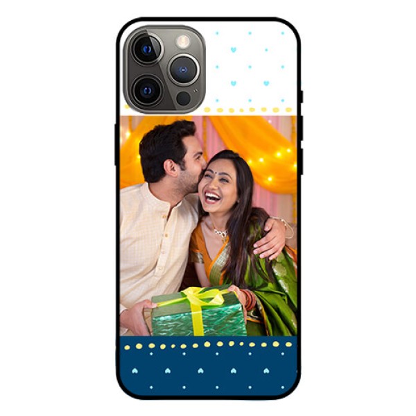 Iphone 12 Pro Max Personalized Glass Phone Case - White and Blue Abstract Design Iphone 12 Pro Max Personalized Glass Phone Case - White and Blue Abstract Design
