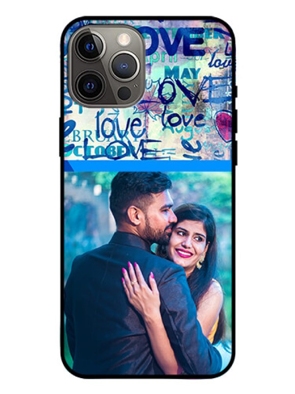 Custom Iphone 12 Pro Max Custom Glass Mobile Case  - Colorful Love Design
