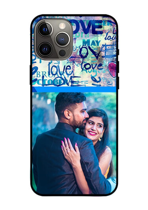 Iphone 12 Pro Max Custom Glass Mobile Case  - Colorful Love Design