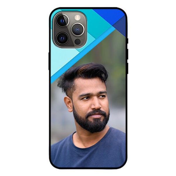 Iphone 12 Pro Max Custom Glass Phone Case - Blue Pattern Design Iphone 12 Pro Max Custom Glass Phone Case - Blue Pattern Design